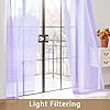 Grey Sheer Curtains and Lavender Sheer Curtains Bundle