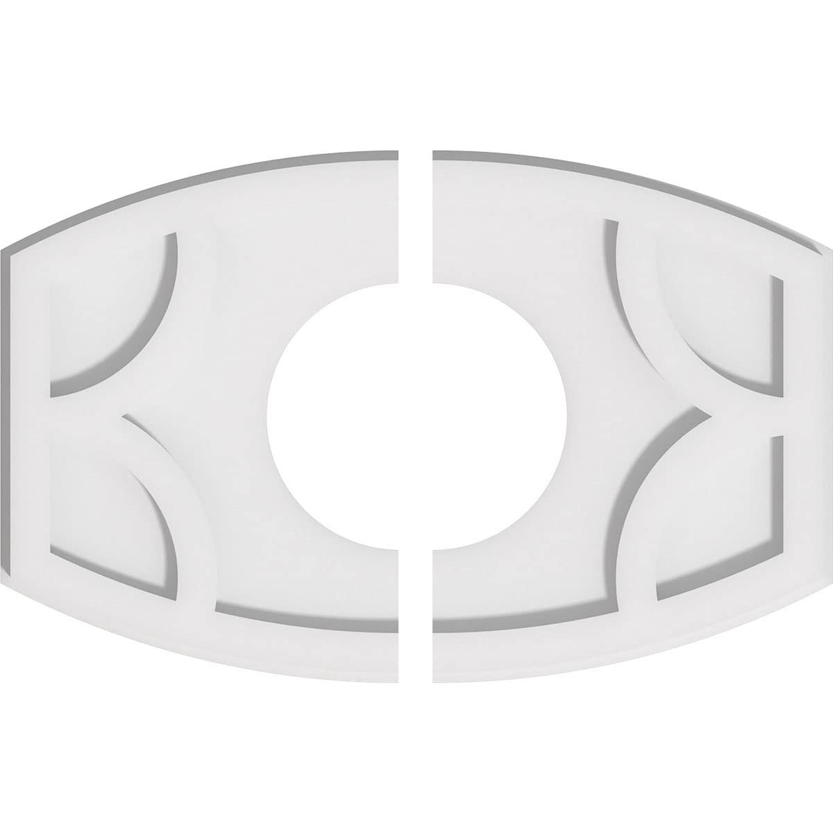 Ekena Millwork CMP18X12KY2-06000 Kailey Architectural Grade PVC Contemporary, Two Piece Urethane Ceiling Medallions 18"W x 12"H x 6"ID x 9 3/4"C x 1"P