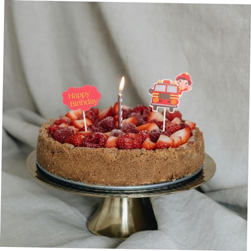 Toyvian 2 Conjuntos De Decoração De Bolo De Fogo Decorações De Bolo Para Toppers De Bolo De Aniversá