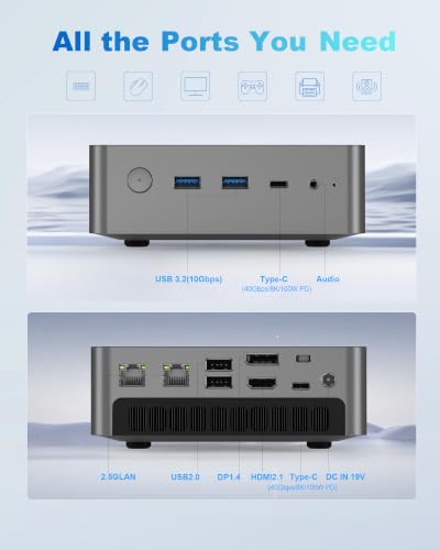 Image of Getorli Mini PC Ryzen 7 8745HS (8C /16T, up to 4.9GHz), 16GB DDR5 1TB PCIe 4.0 SSD Mini Desktop Computer, Radeon 780M Graphics, Support Quad Display 4K, Dual 2.5G LAN, USB4, WiFi 6, for Office /Gaming
