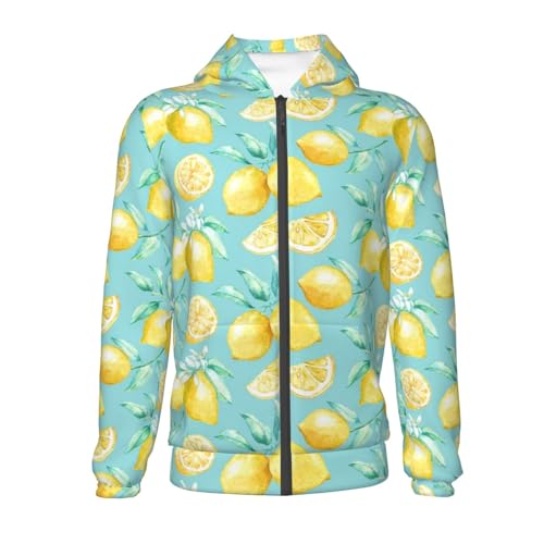 Yellow Lemon Kid Hoodies Boys Zip Up Sweatshirts Girls Pullover with Pocket2