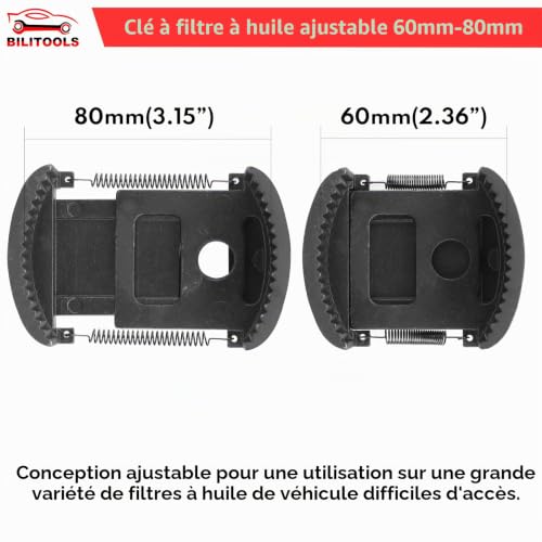 BILITOOLS Clé Filtre à Huile Universelle 60-80mm – vue 3