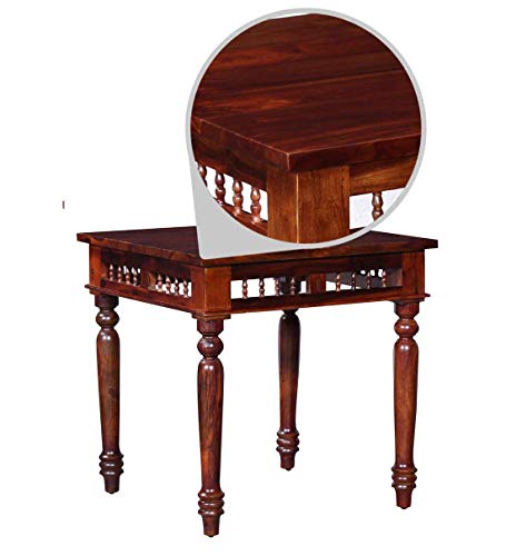 Image of Jangid Handicraft Solid Sheesham Wood Dining Table 2 Seater | Wooden Two Seater Dinning Table with 2 Chairs for Home | Chairs with Cushion | Dining Room Sets for Restaurants | Rosewood, Brown Finish