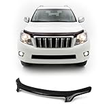 Hood Deflector Guard fits Toyota Land Cruiser Prado 2010-2013, Bugflector Bug & Bonnet Shields, Black ABS Hood Protector, Protects from Particles & Bug, All Weather Durable Car Exterior Accessories