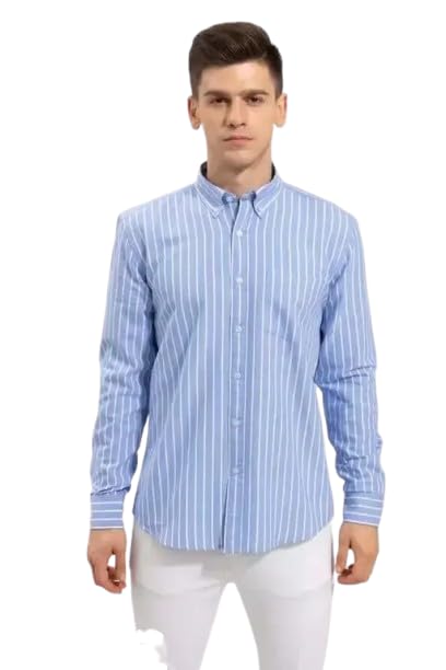 Image of Men's Cotton Casual Shirt, Brown, Full Sleeves, Regular Fit