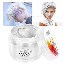 Hair Styling Wax, 3.4 Fl Oz, Temporary Natural Color Wax White for Dark Hair, Instant Coloring for Kids Girls Women & Men, Party, Cosplay, Festival & Halloween