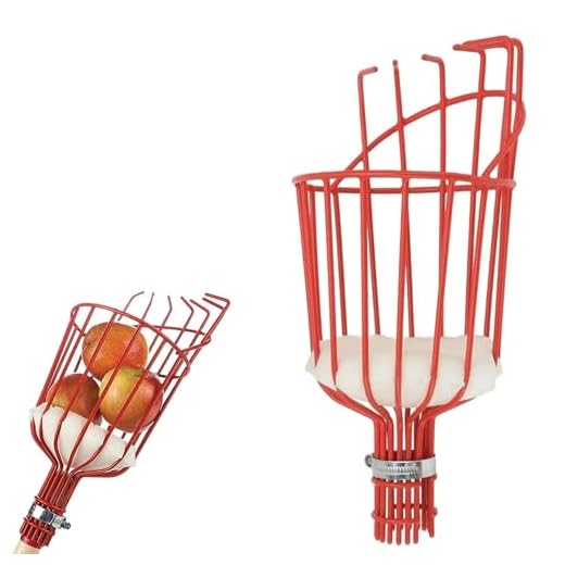 Home-X Fruit Picker Basket with Gripping Prongs