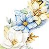 Katy Sue Winter Blooms Die Cut Flowers & Leaves Pack. 12 Sheets of Pre-Cut Double-Sided Paper Flowers & Leaves in Blues & Golds for Christmas Card Making Supplies #3