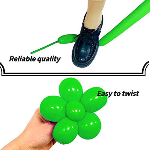 Image of Green 260 Long Thickening Balloons for Tying Balloon Arch, Twisting Latex Animals Magic Modeling Skinny Birthday Balloons for Kid's Party Wedding Decoartion 100pcs