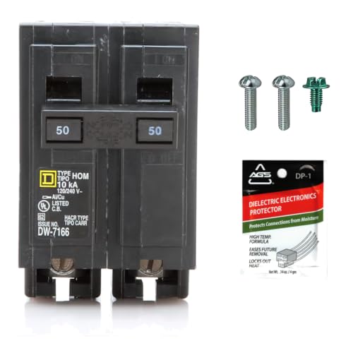 FalconSupply Genuine Square D HOM250 50 Amp Double Pole Circuit Breaker Kit