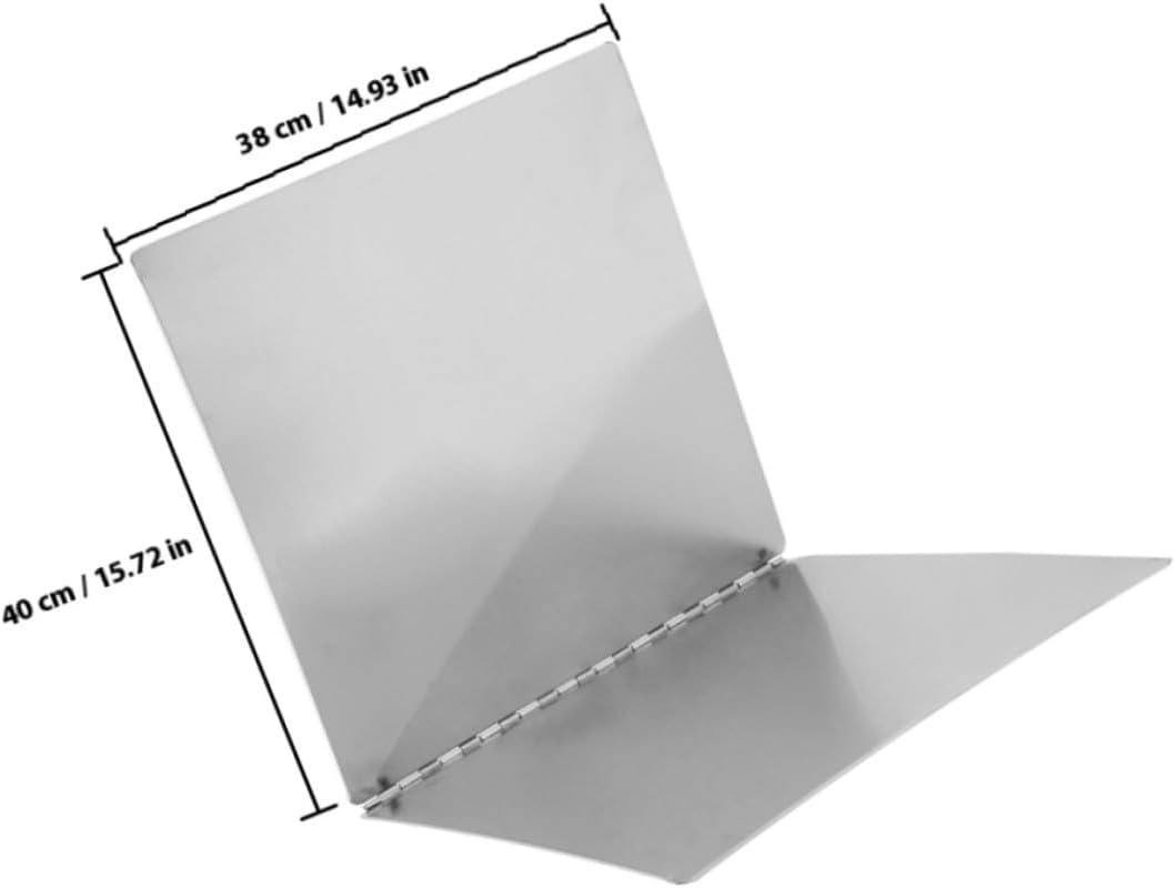 Uonlytech Stainless Steel Foldable Oil Splatter Guard and Fry Wall Splash Screen, 38cm X 40cm Heat-resistant Kitchen Shield for Stove Protection and Cooking Safety