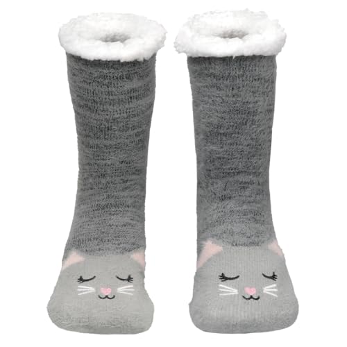 Augesak Calzettoni Invernali Donna, Termiche Antiscivolo, Pantofola Animali, Natalizie, Maglieria Con Pelo Interno, Morbide e Calde per Casa