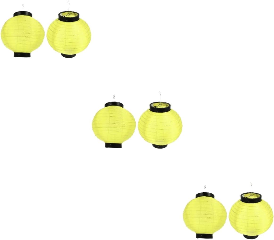 DOITOOL 6pcs Japanese Style Round Lanterns Hanging Lanterns for Indoor and Outdoor Decor for Restaurants Bars and Holiday Parties