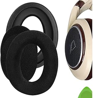 Geekria Comfort Velour Replacement Ear Pads for Sennheiser HD515, HD518, HD555, HD595, HD560s Headphones Ear Cushions, Headset Earpads, Ear Cups Repair Parts (Black)