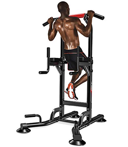 ZJMWQ Barra De Dominadas Maquina Altura Ajustable Silla Romana Multifuncional Power Tower para Gimnasio En Casa Fitness Entrenamiento Fuerza Torre Dominadas Banco Cargar Los Portes 150 KG