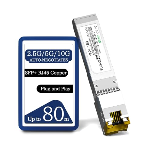 Image of 10GBASE-T SFP+ Copper 80m RJ45 Transceiver - 2.5G /5G /10G SFP+ to RJ45 Module, MSA Compliant Copper SFP+ Transceiver for Cisco D-Link Mikrotik Netgear Ubiquiti and More