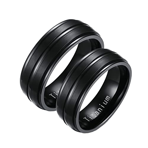 Bague fiancaille acier titane anti-rayure avec anneau mat confortable