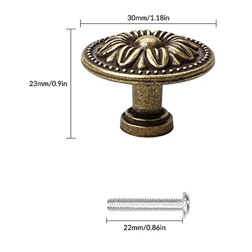 Boutons de placard vintage en bronze avec prise en main ergonomique