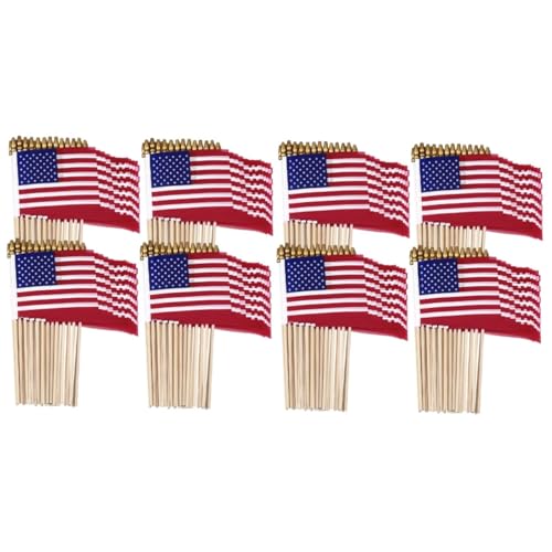 Drapeaux Américains à Main VICASKY Décoration Patriotique USA Extérieur Résistante aux Intempéries - 2