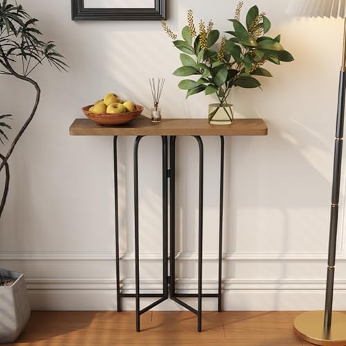 Consola estrecha estilo granja con diseño funcional para decoración de salón 8