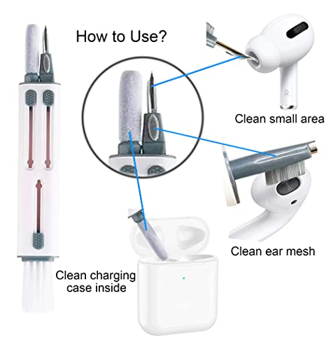 Image of Cleaner Kit Compatible with Airpod Pro 1st 2nd 3rd Generation, Cleaning Kit and Keyboard Brush Gen 3 2 1, Pen Ear Bud Cleaning Tool for Earbuds, Laptop, Phone, (White)