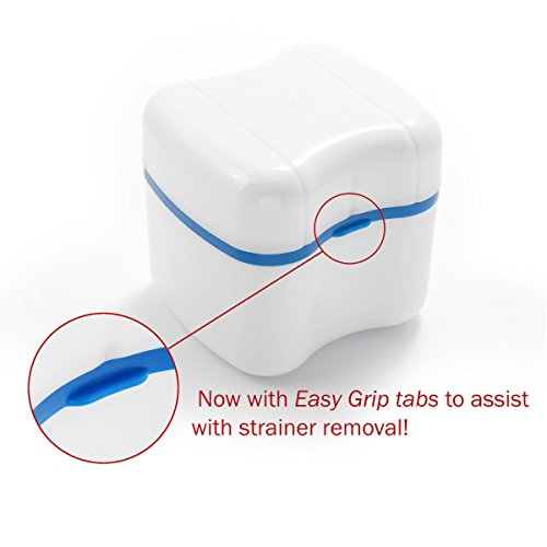 Retainer-Denture Bath-Dental Appliance Cleaning Case Size Standard with Easy Grip – Color Admiral Blue