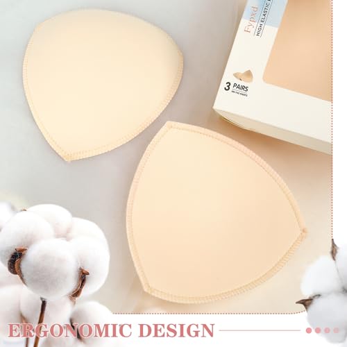 3 Pairs Bra Pads Inserts,Sewn Push Up for Sports Bra Cup,Removable Bra Inserts Enhancers for Dresses Swimsuits Bikini4