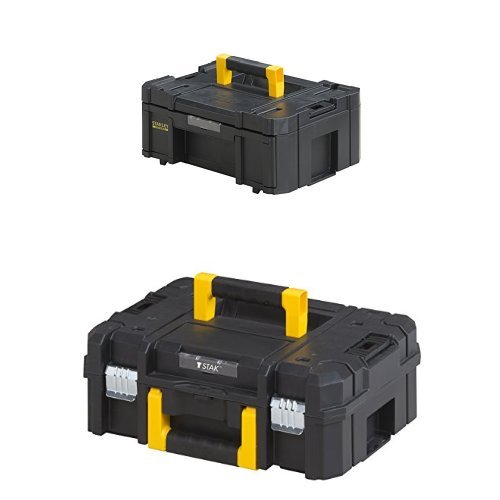 Stanley FMST1-71968 Mallette grand tiroir 6 casiers Tstak Fatmax + Stanley FMST1-71966 Mallette Tstak Fatmax