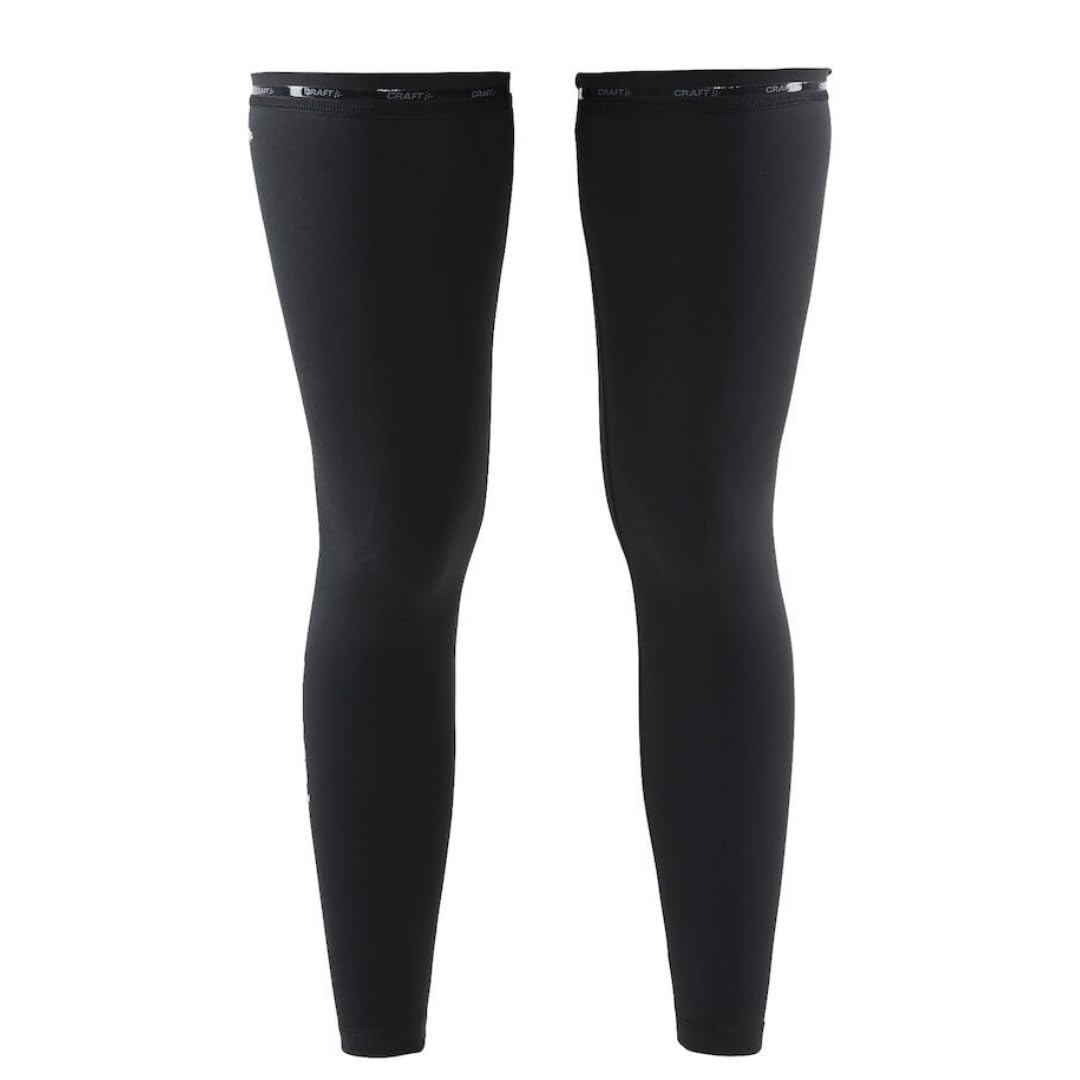 Craft Sportswear Unisex Body Control Reflective Logo Ergnomic Leg Warmer, Black, X-Small/Small