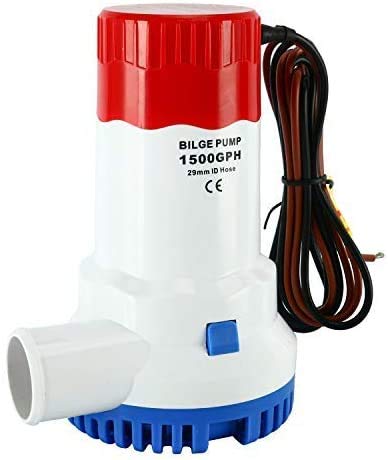 XMSound 1500GPH 12V Electric Marine Submersible Bilge Sump Water Pump for Boat Yacht 