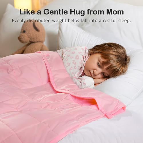 Kivik Weighted Blanket 3 lbs, Small Weighted Blanket 3 Pounds, Mini Heavy Blanket Thorw, Breathable Cooling & Warm Blankets, Machine Washable, 36x48 Inches Pink