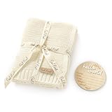 OWL NEST Baby Blanket - 100% Cotton Knit - Receiving Swaddle - Warm Cozy Unisex Cuddle Stroller Swaddling Crib Blanket for Newborns, Infants Toddler, Spanish (Beige)