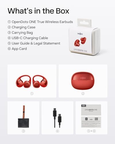 SHOKZ OpenDots One - Open-Ear Headphones - Wireless Bluetooth Earbuds with Microphone - Secure, Lightweight, Clip-On Fit - Premium Dolby Audio - Water Resistant - Fast Charging - Up to 40 hrs Playtime — view 7