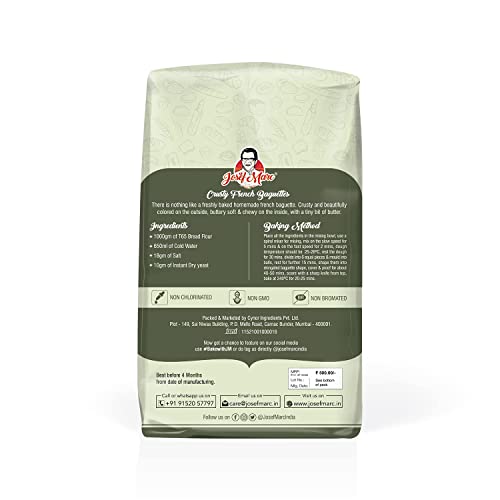 Wook Farine De Ble T65 Bread Flour, 4 LBS (1.8kg) Unbleached & High