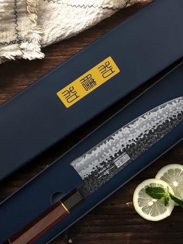 Miniatura 8 de Hoshanho Cuchillo De Cocina Gyuto, 20 Cm Cuchillo De Chef De Acero De Alto Carbono De 7 Capas, Cuchillo Japones Para Chef Súper Afilada, Cuchillos De Cocinero Profesional Con Mango Ergonómico