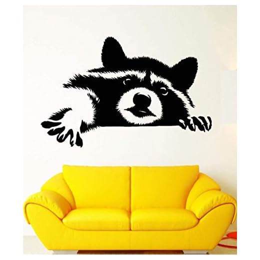 Väggdekaler 57X37Cm Roliga Djur Tvättbjörn Husdjur Heminredning Vardagsrum Barn Lekrum Dekor Självhäftande Vägg Konst Dekal