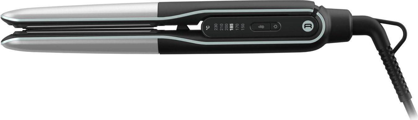 Rowenta Thermostyle SF7120C0 2-in-1-Haarglätter aus Titan mit ergonomischem Design, Ionen-Technologie und Keramikbeschichtung für glattes, lockiges und gewelltes Haar