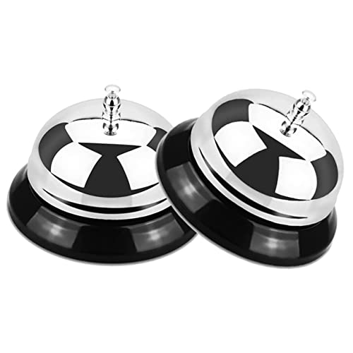 Homoyoyo 2Pezzi Campanella Tavolo Retrò Metallo per Ristoranti Bar e Cucine Campana Servizio Multifunzionale per Allerta e Natale e Matrimonio