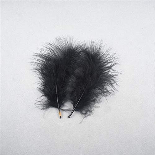 Zamihalla 20 Pcs/Lot 10-15CM 4-6'' Turkey Feathers Chicken Plumes Turkey Marabou Feathers for Carnival Halloween Christmas DIY Craft Deco - White