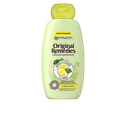 Garnier Original Remedies Champú Para Pelo Graso, Arcilla y Limón, 300 ml (Paquete de 1)