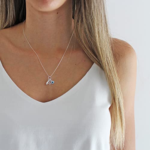 Pingente Patuá Olho Grego, Figa e Trevo Prata 925