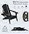 NAVINE Adjustable Adirondack Chair Set of 4 with Cup Holder, All Weather HDPE Fire Pit Chairs for Deck, Backyard, Patio, Black