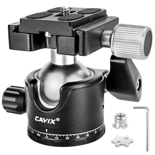 CAVIX 360° Rotating Ball Head with Quick Release, 33lb/15kg