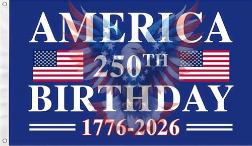 250th Birthday 250 Years USA 1776 2026  3X5tB[gAYAfB[Xoi[AN₩ȐFA2̐^JObgt_uXeb`Ao[K[fXg[gfR[VAWAItBXAOł̎gpAM