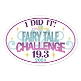 Charmed Running RunDisney Princess Weekend Fairy Tale Challenge 19.3 Miles with Castle Removable Bumper Sticker Window Decal or Car Magnet with Custom Year Option (Decal)