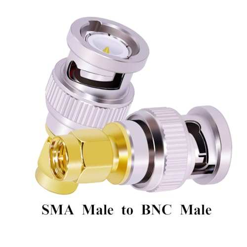 CNARIO 2Pzs Adaptador coaxial SMA macho a BNC macho miniatura 5