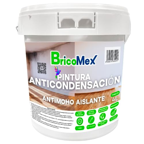 Pintura Anticondensación, Antihumedad, Antimoho, Aislante Térmico, Todo tipo de Paredes y Techos (4 LITROS)