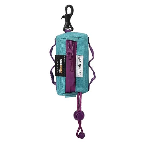 Dispenser per sacchetti igienici in tessuto Cordura (5x5x8 cm) (Blue/Fucsia)