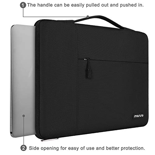 Image of MOSISO Laptop Case 14 inch, 14 inch Laptop Sleeve with Handle Compatible with HP Lenovo Dell ASUS Acer, HP Stream, Dell Latitude, Lenovo IdeaPad, Polyester Multifunctional Computer Bag, Black