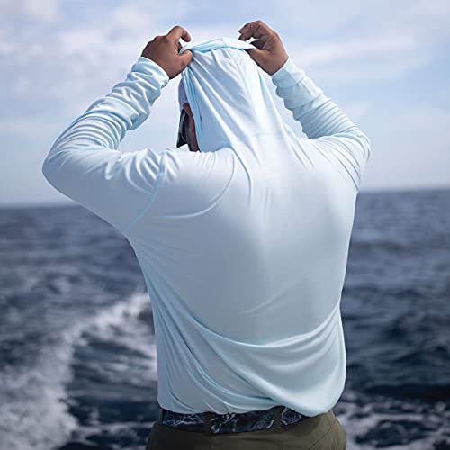Vapor Apparel Men’s UPF 50+ UV Sun Protection Long Sleeve Performance Hoodie for Sports and Outdoor Lifestyle, Large, Pearl Grey